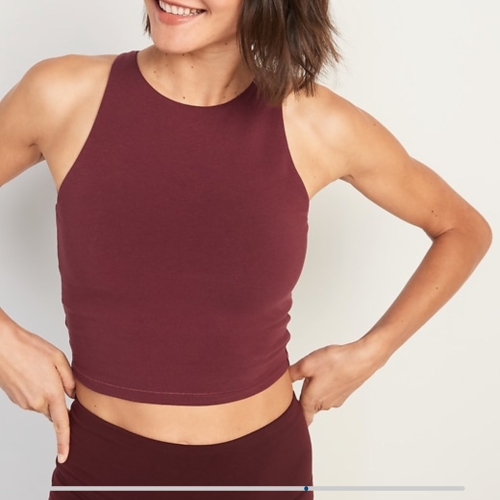 of navy powerchill longline sports bra tank